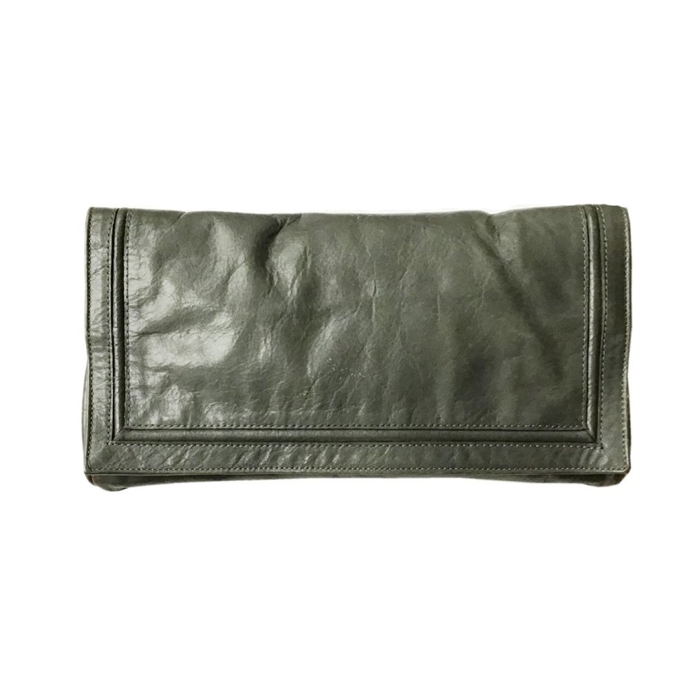 Vintage Grey  Dark Grey Pochette Spanish Soft leather with Detachable Strap